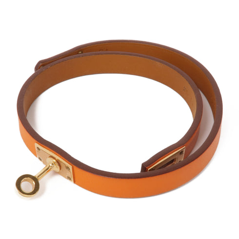 HERMES Kelly Double Tour B Bracelet Bangle Calfskin Leather