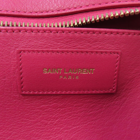 SAINT LAURENT YSL GHW Y Cabas 2way Shoulder Bag 311210 Calfskin Leather Pink