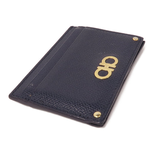 Salvatore Ferragamo GHW Card Case Holder Calfskin Leather