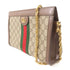 GUCCI GHW GG Supreme Ophidia Chain Shoulder Bag 503877 Coated Canvas Brown