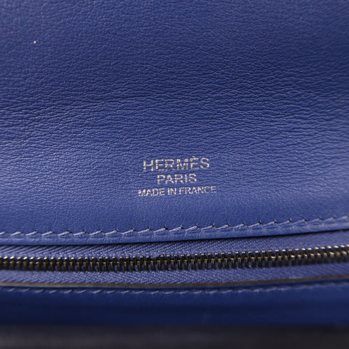 HERMES PHW 24/24 Hand Bag Togo Leather/Swift Leather Bleu Agate