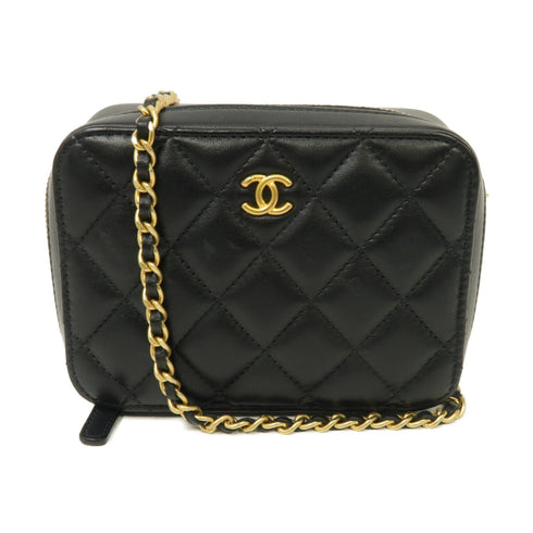 CHANEL Quilted CC Chain Camera Bag Ball Shoulder Bag AP2463 Caviar Leather Black
