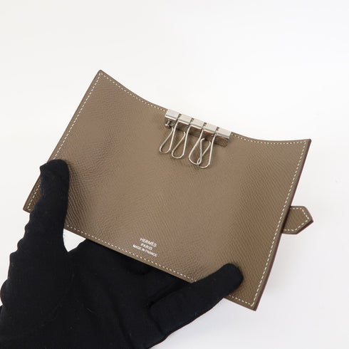 HERMES PHW Key Case Veau Epsom Etoupe