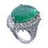 FINE JEWELRY 23.613ct Emerald 3.96 Diamond Ring PT900 Platinum Used...