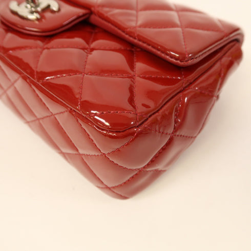 CHANEL CC GHW Classic 20 Chain Shoulder Bag Patent Leather Red