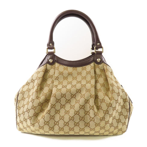 GUCCI GG GHW Handbag 211944 Canvas Brown
