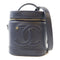 CHANEL CC SHW Vanity Case 2 Way Bag Lambskin Leather Navy