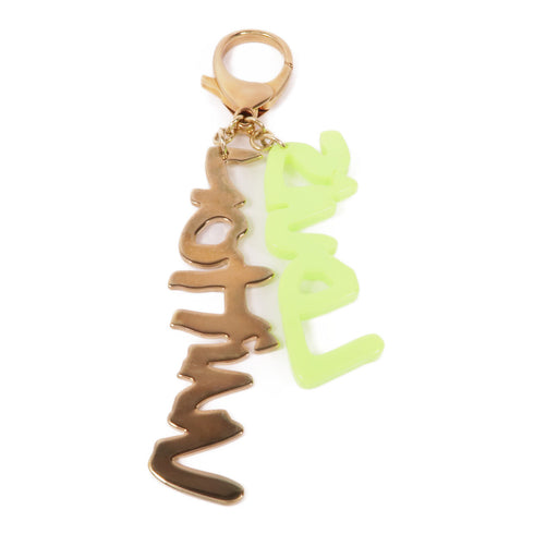 LOUIS VUITTON LV Bijou Sac Graffiti Key Ring M65766 PVC/Gold Plated Green/Gold