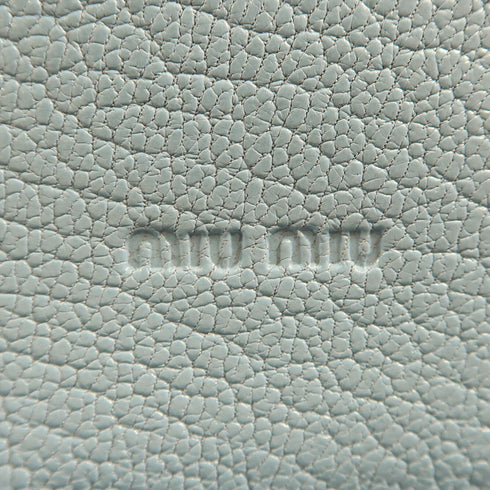 Miu Miu GHW Long Wallet Calfskin Leather Blue White