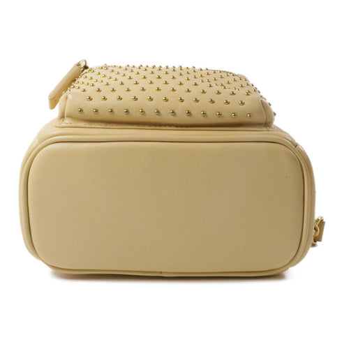 MCM GHW Backpack Rucksack Calfskin Leather Beige