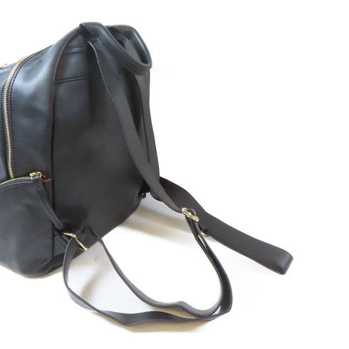 MOSCHINO GHW Backpack Rucksack Coated Canvas Black