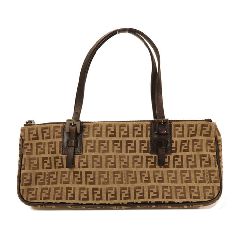 FENDI Handbag Canvas Brown