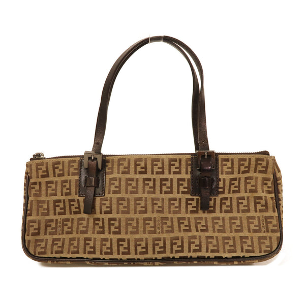 FENDI Handbag Canvas Brown