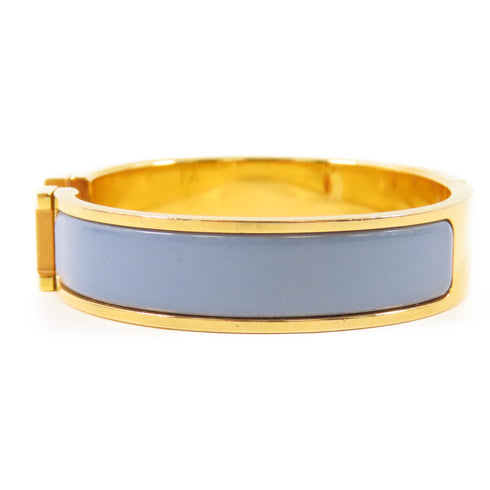 HERMES GHW Clic H Bracelet Metal Gold/Blue