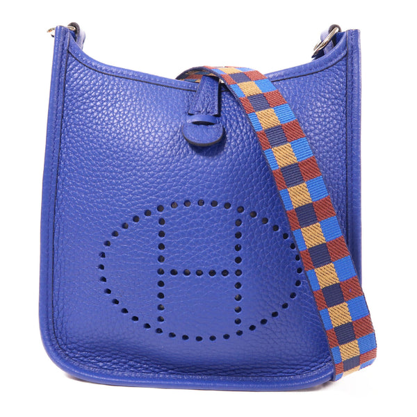 HERMES SHW Evelyne TPM Shoulder Bag Clemence Leather Bleu Pale