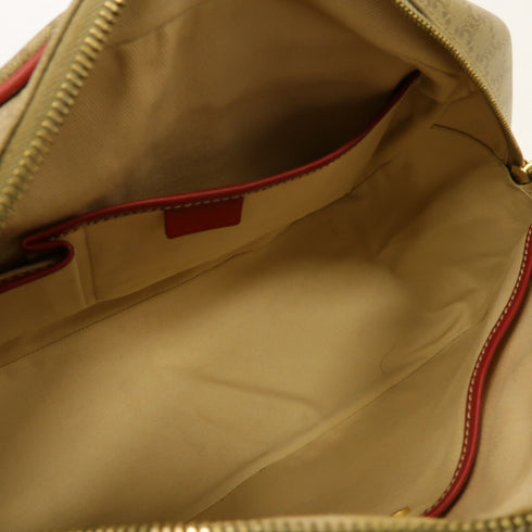CELINE GHW Hand Bag, Coated Canvas Red Beige