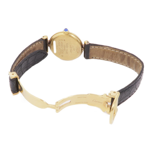 CARTIER Must De Cartier 1902 Quartz Watch GP White