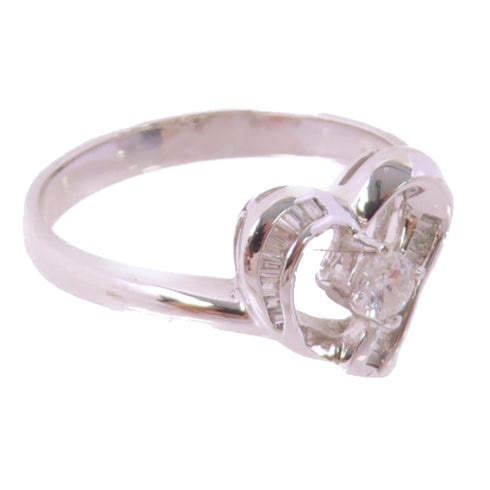 Fine Jewelry 0.10ct Diamond Ring US#6.5 Ring 18K White Gold