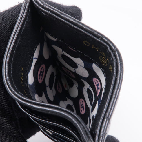 CHANEL CC GHW Card Case Lambskin Leather Black