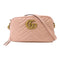 GUCCI GHW GG Marmont Shoulder Bag 447632 Calfskin Leather Pink