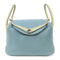 HERMES PHW Lindy 30 2way Shoulder Bag Clemence Leather Ciel/Parchemin Blue