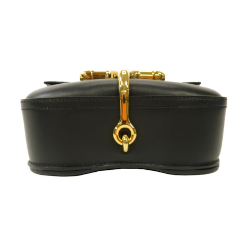 HERMES GHW Della Cavalleria Shoulder Bag Crossbody Tadelakt Leather Noir Black