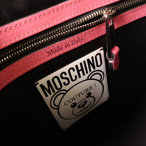 MOSCHINO SHW Pouch Bag Coated Canvas Pink