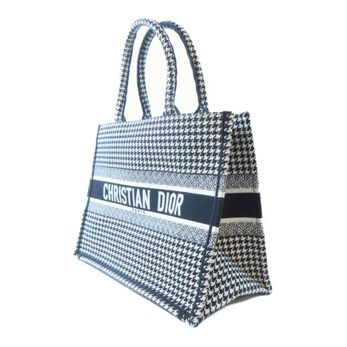 Christian Dior CD Book Tote Handbag Tote Bag Canvas Black White