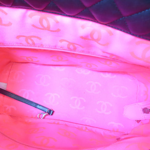 CHANEL Quilted CC SHW Cambon Tote Bag Shoulder Handbag Calfskin Leather Black