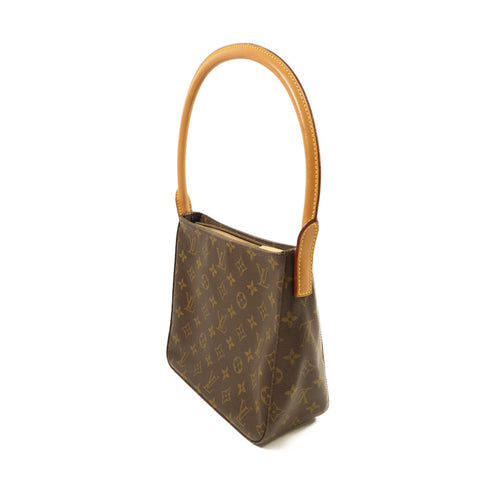 LOUIS VUITTON LV GHW Looping MM Shoulder Bag Monogram M51146 Brown
