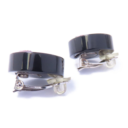 CHANEL CC Earrings Accessories PVC Metal Silver Black Pink