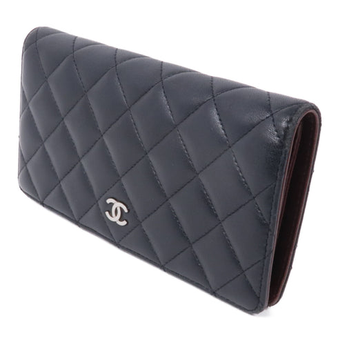 CHANEL CC SHW Long Wallet Lambskin Leather