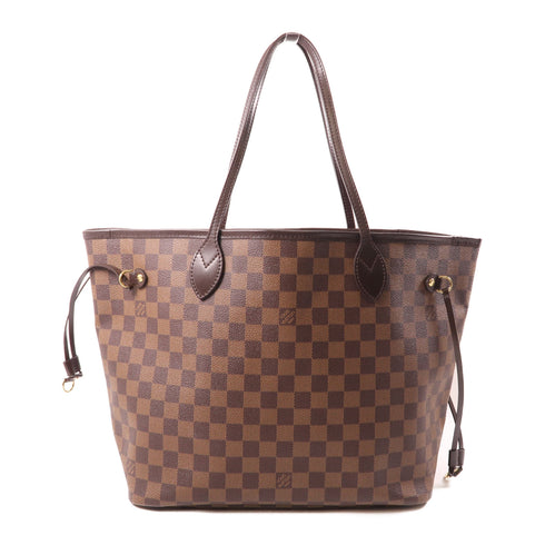 LOUIS VUITTON LV GHW Neverfull MM Shoulder Tote Bag N51105 Damier Brown v3
