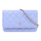 CHANEL CC GHW Wallet On Chain Shoulder Bag Lambskin Leather Sky Blue