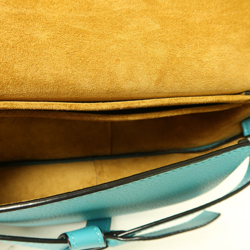 LOEWE GHW Mini Gate Shoulder Bag 27192 Calfskin Leather Green