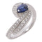 JEWELRY Sapphire Diamond Ring 18K White Gold US#6.5