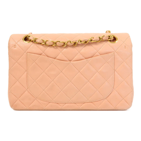 CHANEL CC GHW Chain Shoulder Bag Quilted Lambskin Leather Pink