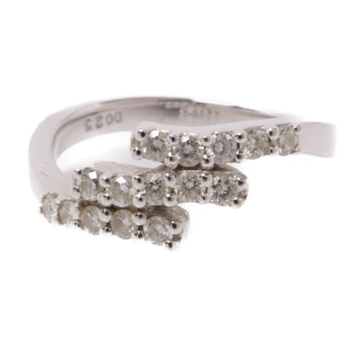 JEWELRY Diamond Ring 18K White Gold US#3.5