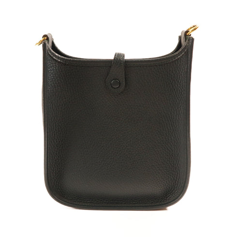 HERMES GHW Evelyne TPM Shoulder Bag Vert Cypres Navy Blue