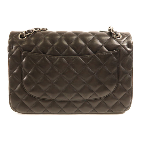 CHANEL CC SHW Jumbo 30 Chain Shoulder Bag Lambskin Leather Black