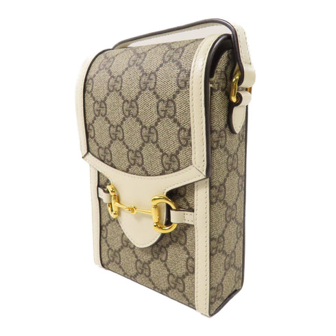 GUCCI GG GHW Horsebit 1955 Mini Shoulder Bag 625615 Coated Canvas Brown