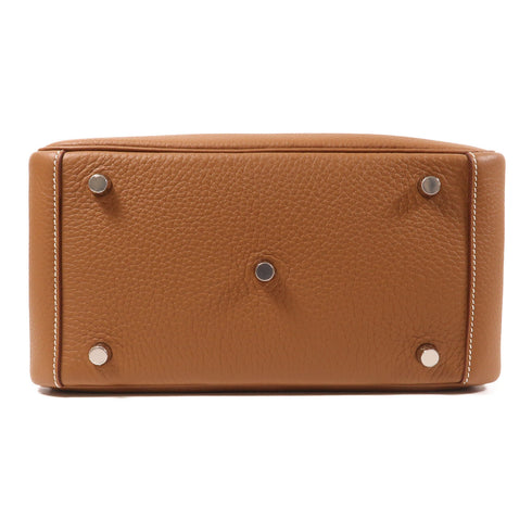 HERMES PHW Lindy 26 2 Way Shoulder Bag Clemence Leather Gold