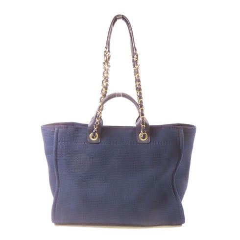 CHANEL CC SHW Deauville 2 Way Bag AS3351 Canvas Navy
