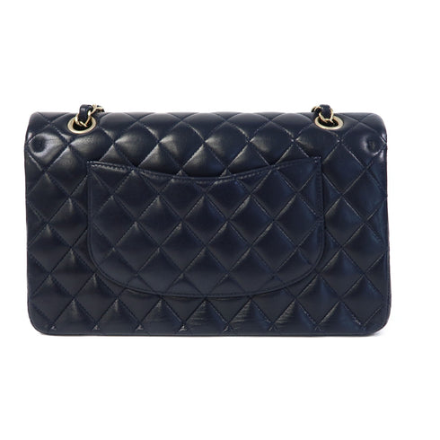 CHANEL Quilted CC GHW Classic 25 Chain Shoulder Bag Lambskin Leather Blue