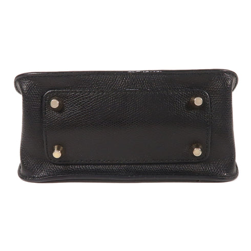 Furla GHW Chain Shoulder Bag Calfskin Leather Black