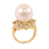 FINE JEWELRY 14.5ct Pearl 1.76ct Diamond Ring US#6.25 18K Yellow Gold