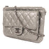 CHANEL CC Chain Shoulder Bag Lambskin Leather Silver