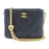 CHANEL Quilted CC GHW Chain Shoulder Bag AS3830 Leather Black