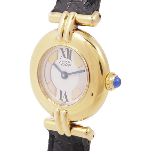 CARTIER Must De Cartier 1902 Quartz Watch GP White