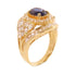 FINE JEWELRY 1.36ct Sapphire 1.8ct Diamond Ring 18K Yellow Gold US#5.25